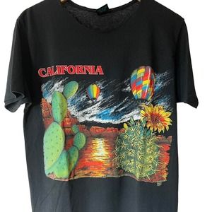 Vintage 90s California Desert Hot Air Balloons Single Stitch Shirt Adult Large